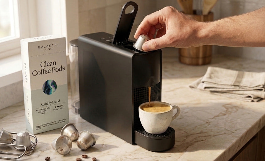 Vibrant abstract composition featuring paint splatters, art brushes, bold typography, and music-themed icons on a dark background