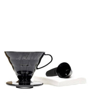 Hario V60 Coffee Dripper Set Transparent Black Size 02 - Balance Coffee