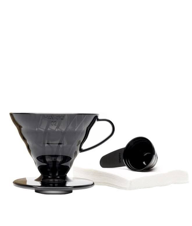 Hario V60 Coffee Dripper Set Transparent Black Size 02 - Balance Coffee