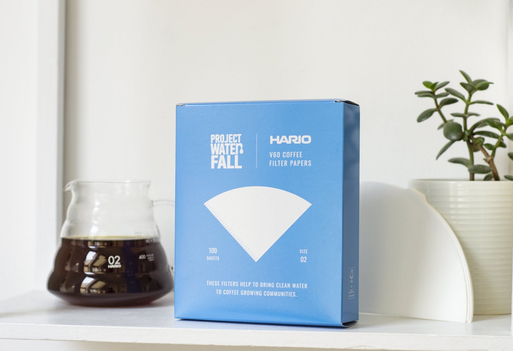 Hario X Project Waterfall V60 Coffee Filter Papers Size 02 (100 pack) - Balance Coffee
